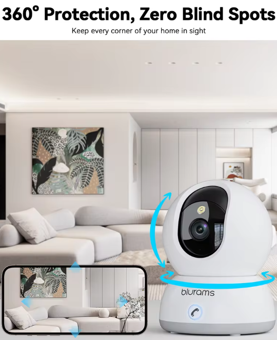 Caméra de Surveillance Intérieur Intelligente – 2K 4MP Ultra HD