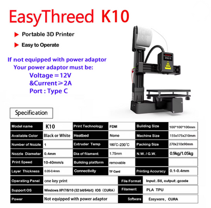 Imprimante 3D EasyThreed K10