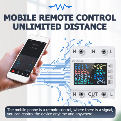 Compteur de puissance 170-270V/63A avec WiFi