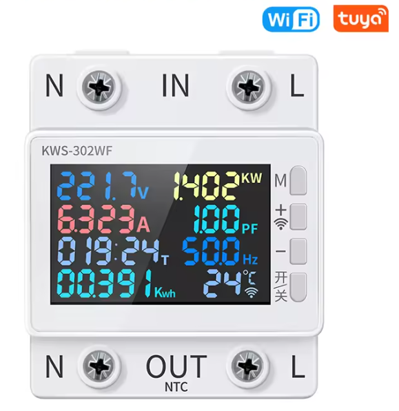 Compteur de puissance 170-270V/63A avec WiFi