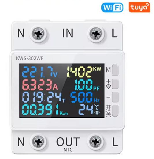 Compteur de puissance 170-270V/63A avec WiFi