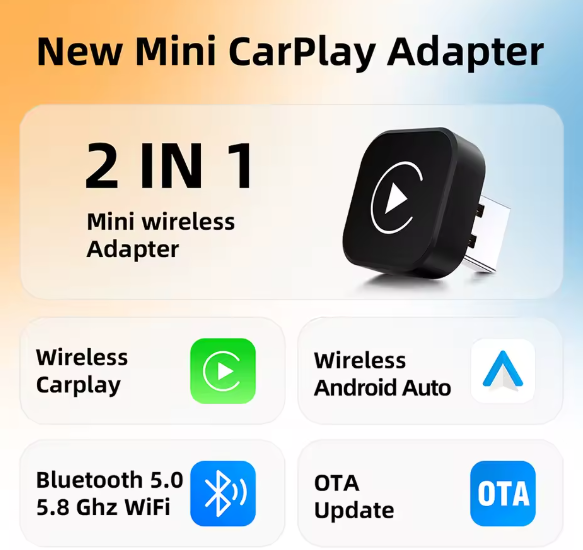 Adaptateur CarPlay Android Auto sans fil Plug And Play universel