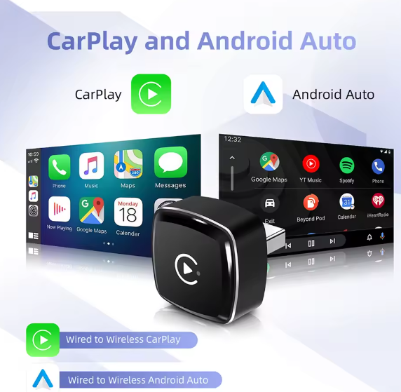 Adaptateur CarPlay Android Auto sans fil Plug And Play universel