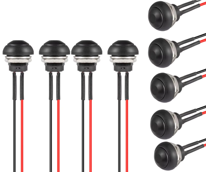 Interrupteur à bouton-poussoir momentané 12mm