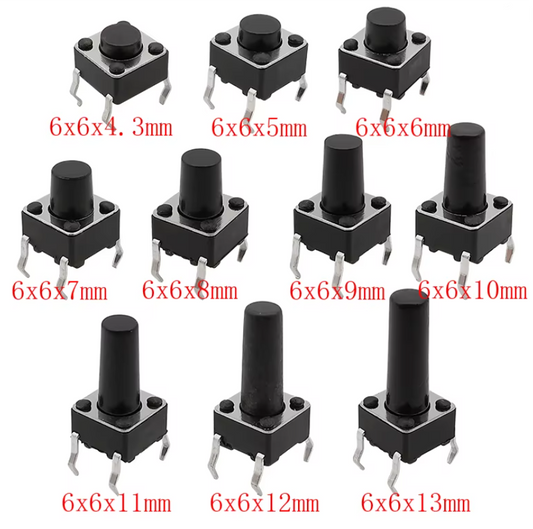 Bouton poussoir 6 x 6