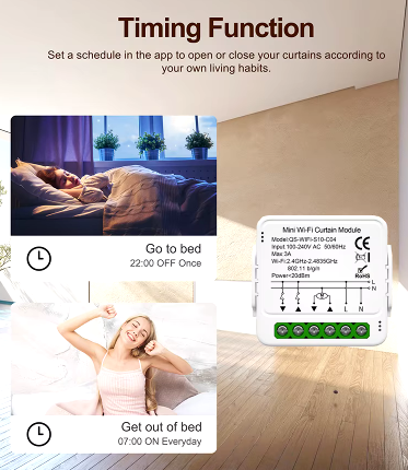 Commutateur Intelligent avec WiFi - Contrôle Volets et Rideaux