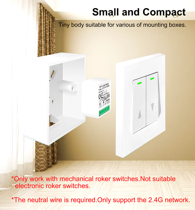 Commutateur Intelligent avec WiFi - Contrôle Volets et Rideaux