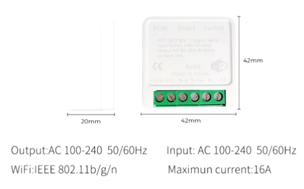 Mini interrupteur intelligent sans fil avec WiFi