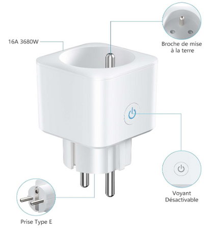 Prise Smart Home 16A avec monitoring d'énergie