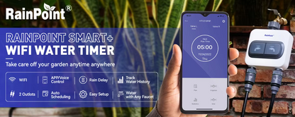 Minuterie d’Arrosage Intelligente 2 Zones – WiFi avec Hub – Contrôle à Distance & Arrosage Automatique