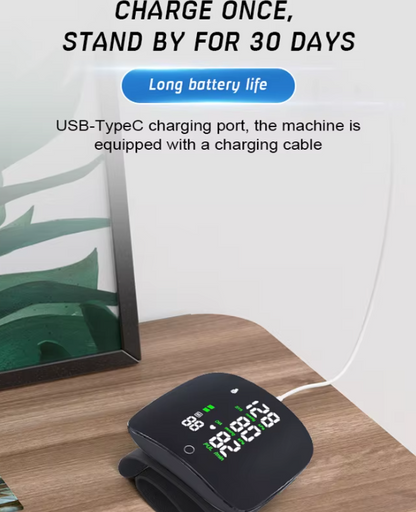 Tensiomètre Numérique au Poignet – Haute Précision & Rechargeable