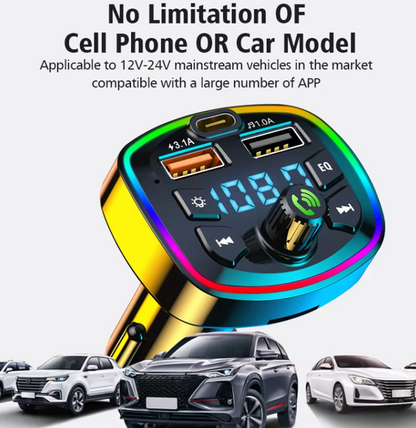 Transmetteur FM Bluetooth 5.0 pour voiture - double USB - chargeur rapide