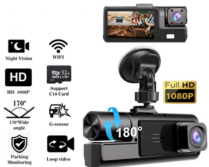 WIFI 3 caméra voiture DVR Mini 1080P