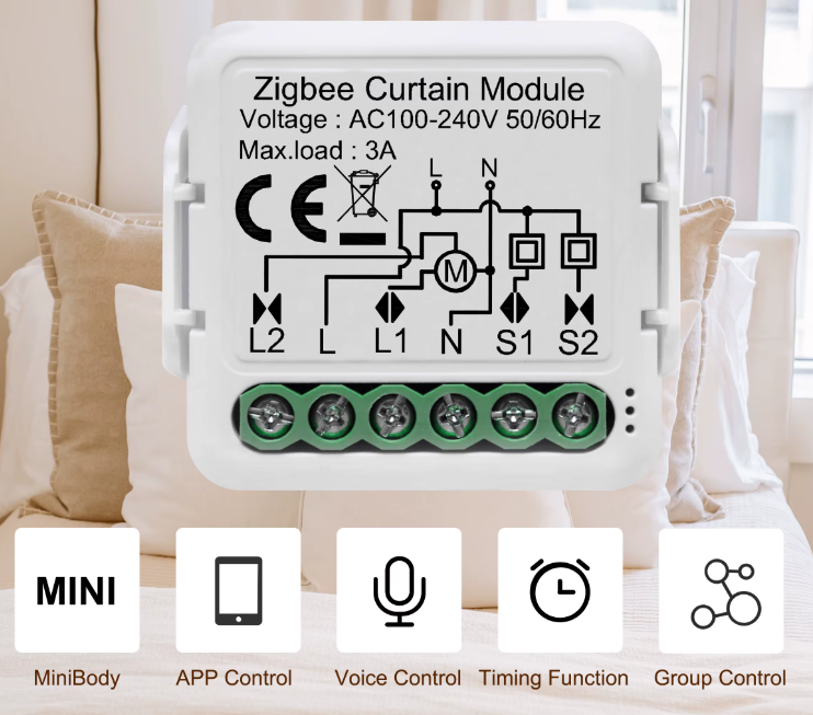 Commutateur intelligent avec ZigBee - Contôle Volets et Rideaux
